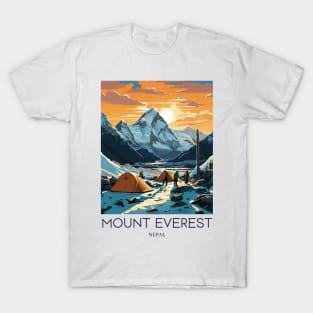 A Pop Art Travel Print of Mount Everest - Nepal T-Shirt